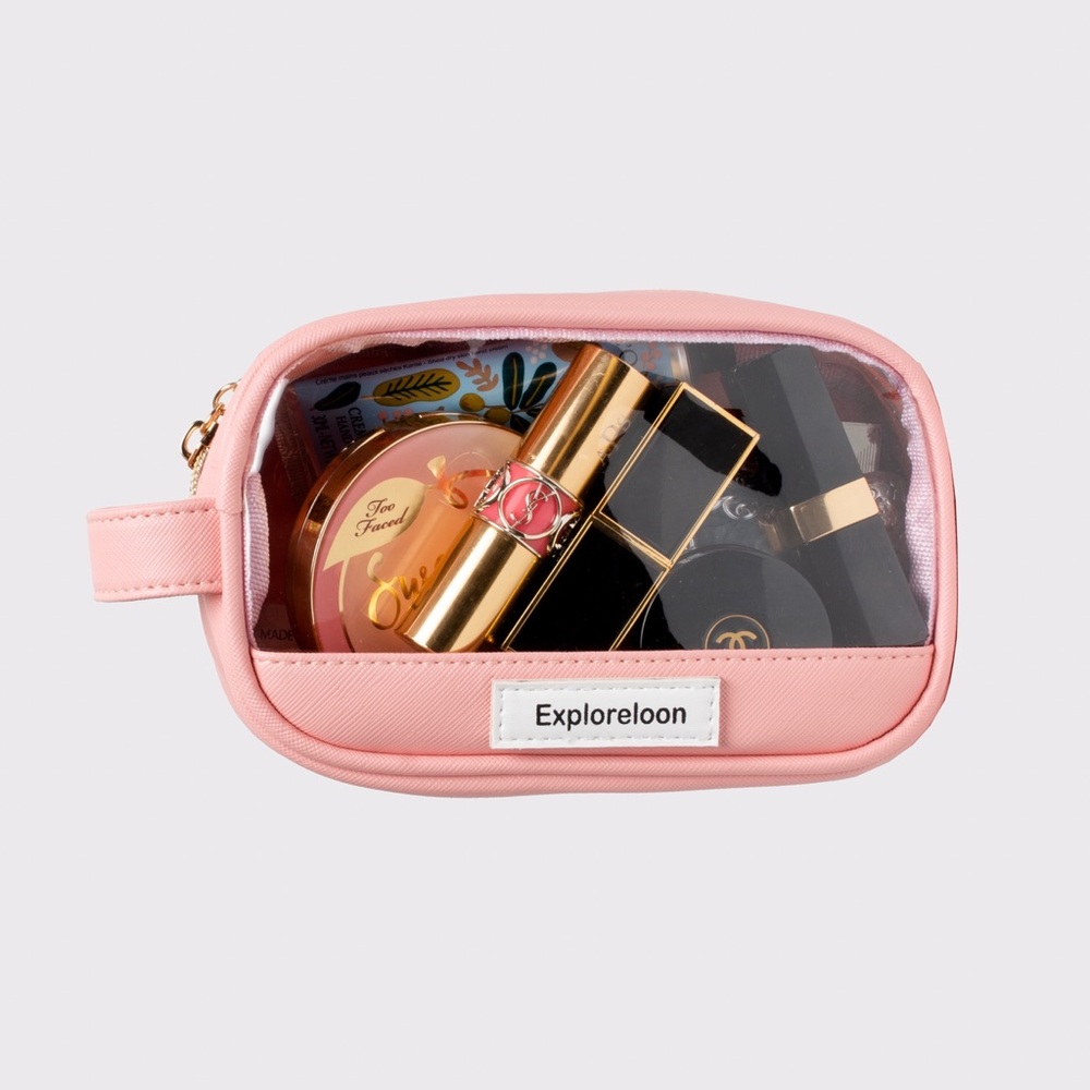 Exploreloon transparent organizer bags set -pink